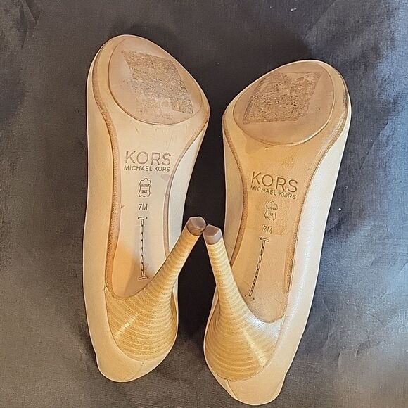 MICHEAL KORS LEATHER PEEP TOE HIGH HEEL STILETTOS PUMP SHOES - Picture 10 of 14